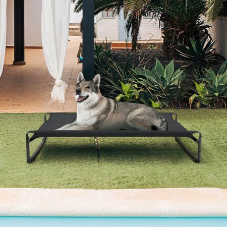 Veehoo Original Cooling Elevated Dog Bed Black Elevated Beds image13