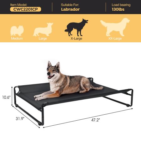 Veehoo Original Cooling Elevated Dog Bed Black Elevated Beds image2