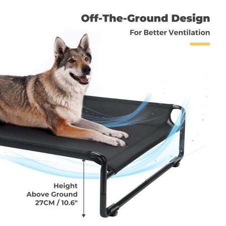 Veehoo Original Cooling Elevated Dog Bed Black Elevated Beds image3