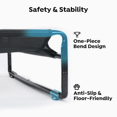 Veehoo Original Cooling Elevated Dog Bed Black Elevated Beds image6