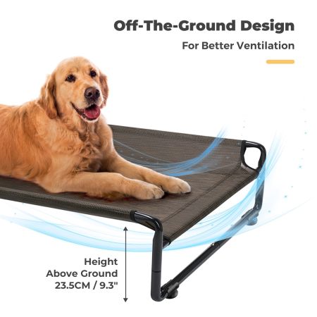 Veehoo Original Cooling Elevated Dog Bed Brown Elevated Beds image3