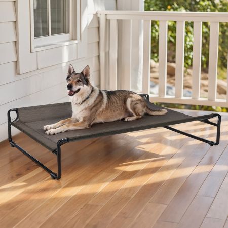 Veehoo Original Cooling Elevated Dog Bed Brown Elevated Beds image12