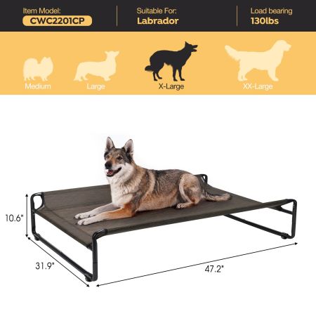 Veehoo Original Cooling Elevated Dog Bed Brown Elevated Beds image2