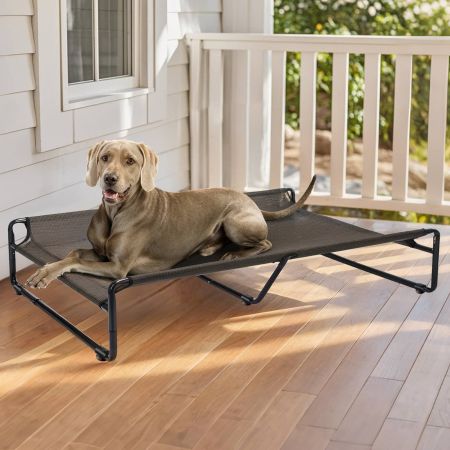 Veehoo Original Cooling Elevated Dog Bed Brown Elevated Beds image12