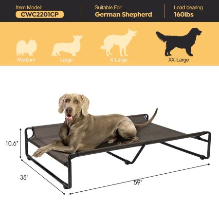 Veehoo Original Cooling Elevated Dog Bed Brown Elevated Beds image2