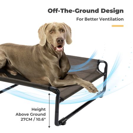 Veehoo Original Cooling Elevated Dog Bed Brown Elevated Beds image3