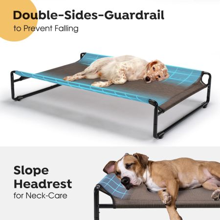 Veehoo Original Cooling Elevated Dog Bed Brown Elevated Beds image5