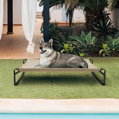 Veehoo Original Cooling Elevated Dog Bed Beige Elevated Beds image13