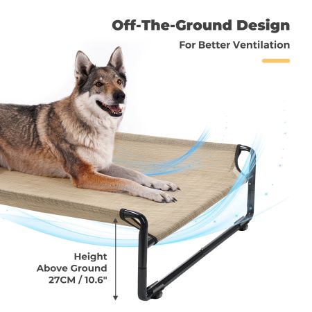 Veehoo Original Cooling Elevated Dog Bed Beige Elevated Beds image3