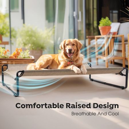 Veehoo Original Cooling Elevated Dog Bed Beige Elevated Beds image5