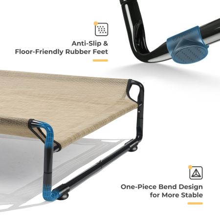 Veehoo Original Cooling Elevated Dog Bed Beige Elevated Beds image8