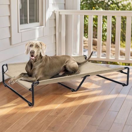 Veehoo Original Cooling Elevated Dog Bed Beige Elevated Beds image12