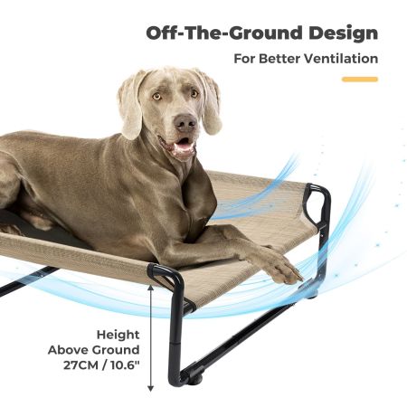 Veehoo Original Cooling Elevated Dog Bed Beige Elevated Beds image3