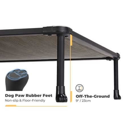 Veehoo Chewproof Dog Bed - Black Metal Frame Brown Elevated Beds image5