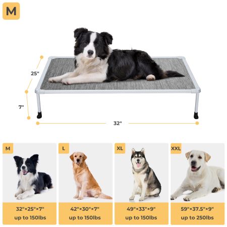 Veehoo Chewproof Elevated Dog Bed-Silver Metal Frame Brown Elevated Beds image2