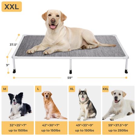Veehoo Chewproof Elevated Dog Bed-Silver Metal Frame Brown Elevated Beds image5
