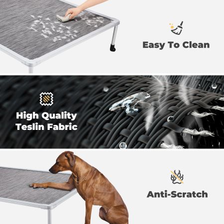 Veehoo Chewproof Elevated Dog Bed-Silver Metal Frame Brown Elevated Beds image7
