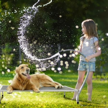 Veehoo Chewproof Elevated Dog Bed-Silver Metal Frame Silver Elevated Beds image10