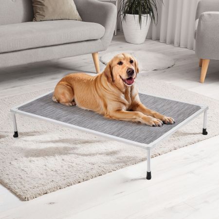 Veehoo Chewproof Elevated Dog Bed-Silver Metal Frame Silver Elevated Beds image7