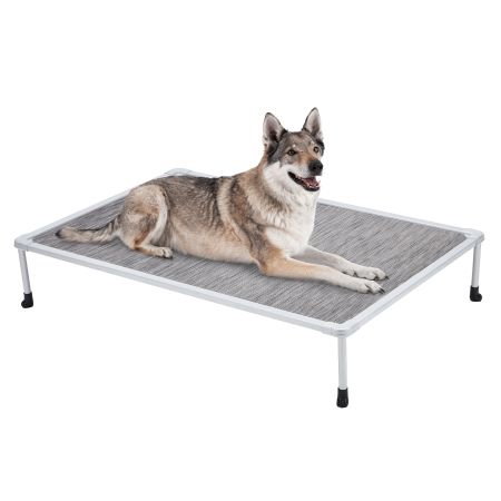 Veehoo Chewproof Elevated Dog Bed-Silver Metal Frame Silver Elevated Beds image1