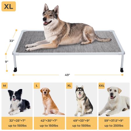 Veehoo Chewproof Elevated Dog Bed-Silver Metal Frame Silver Elevated Beds image2