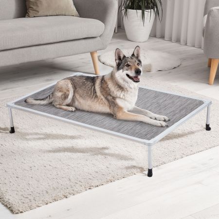 Veehoo Chewproof Elevated Dog Bed-Silver Metal Frame Silver Elevated Beds image7
