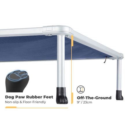 Veehoo Chewproof Elevated Dog Bed-Silver Metal Frame Blue Elevated Beds image5 Veehoo Chewproof Elevated Dog Bed-Silver Metal Frame Blue Elevated Beds image5