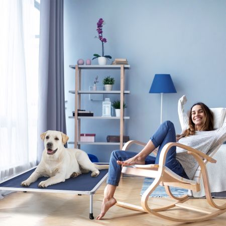 Veehoo Chewproof Elevated Dog Bed-Silver Metal Frame Blue Elevated Beds image8 Veehoo Chewproof Elevated Dog Bed-Silver Metal Frame Blue Elevated Beds image8