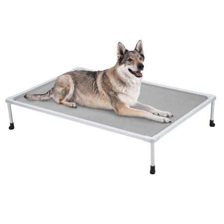 Veehoo Chewproof Elevated Dog Bed-Silver Metal Frame Gray Elevated Beds image1 Veehoo Chewproof Elevated Dog Bed-Silver Metal Frame Gray Elevated Beds image1