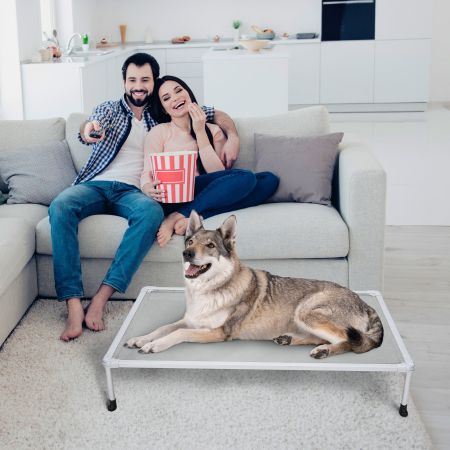 Veehoo Chewproof Elevated Dog Bed-Silver Metal Frame Gray Elevated Beds image8 Veehoo Chewproof Elevated Dog Bed-Silver Metal Frame Gray Elevated Beds image8