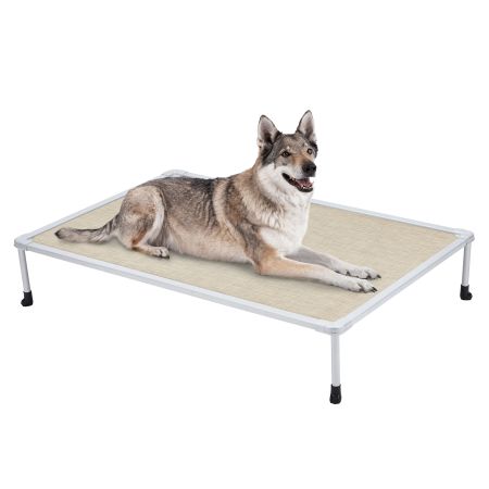 Veehoo Chewproof Elevated Dog Bed-Silver Metal Frame Beige Elevated Beds image1 Veehoo Chewproof Elevated Dog Bed-Silver Metal Frame Beige Elevated Beds image1