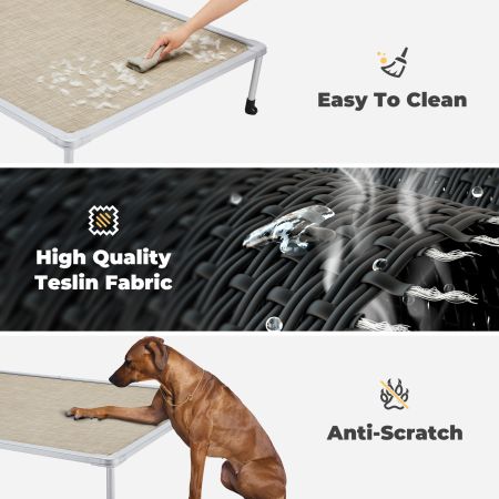 Veehoo Chewproof Elevated Dog Bed-Silver Metal Frame Beige Elevated Beds image4 Veehoo Chewproof Elevated Dog Bed-Silver Metal Frame Beige Elevated Beds image4