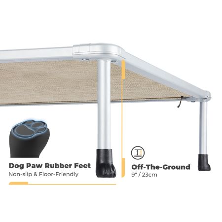 Veehoo Chewproof Elevated Dog Bed-Silver Metal Frame Beige Elevated Beds image5 Veehoo Chewproof Elevated Dog Bed-Silver Metal Frame Beige Elevated Beds image5