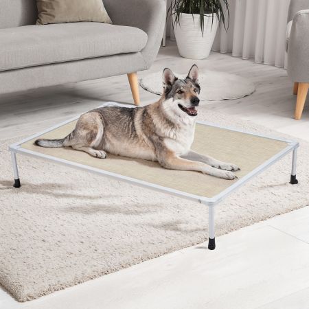 Veehoo Chewproof Elevated Dog Bed-Silver Metal Frame Beige Elevated Beds image7 Veehoo Chewproof Elevated Dog Bed-Silver Metal Frame Beige Elevated Beds image7
