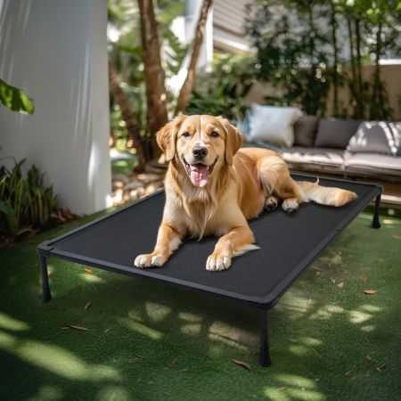 Veehoo Chewproof Elevated Dog Bed-Black Metal Frame image1