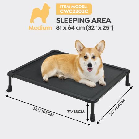 Veehoo Chewproof Elevated Dog Bed-Black Metal Frame Silver Elevated Beds image2 Veehoo Chewproof Elevated Dog Bed-Black Metal Frame Silver Elevated Beds image2