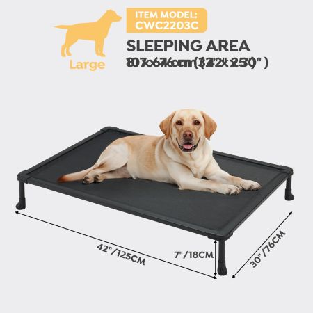 Veehoo Chewproof Elevated Dog Bed-Black Metal Frame Silver Elevated Beds image3 Veehoo Chewproof Elevated Dog Bed-Black Metal Frame Silver Elevated Beds image3