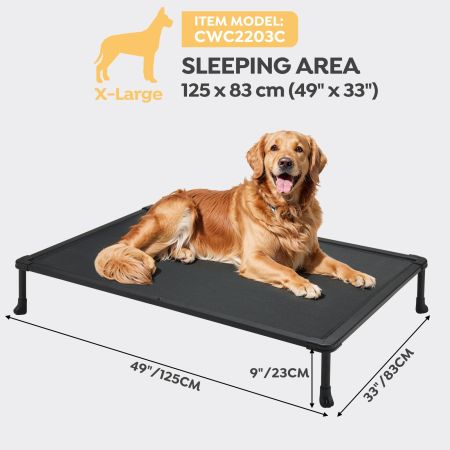 Veehoo Chewproof Elevated Dog Bed-Black Metal Frame Silver Elevated Beds image4 Veehoo Chewproof Elevated Dog Bed-Black Metal Frame Silver Elevated Beds image4