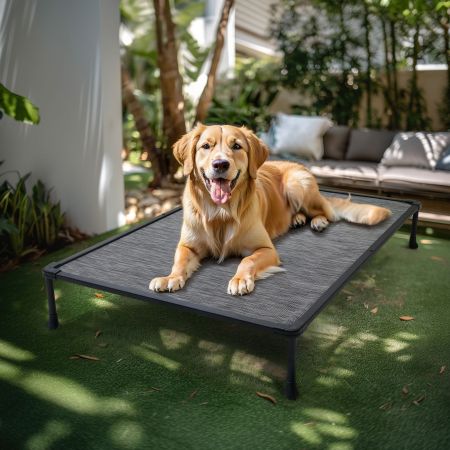 Veehoo Chewproof Elevated Dog Bed-Black Metal Frame Silver Elevated Beds image6
