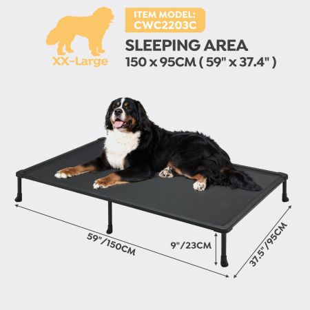 Veehoo Chewproof Elevated Dog Bed-Black Metal Frame Black Elevated Beds image2 Veehoo Chewproof Elevated Dog Bed-Black Metal Frame Black Elevated Beds image2