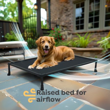 Veehoo Chewproof Elevated Dog Bed-Black Metal Frame Black Elevated Beds image6 Veehoo Chewproof Elevated Dog Bed-Black Metal Frame Black Elevated Beds image6