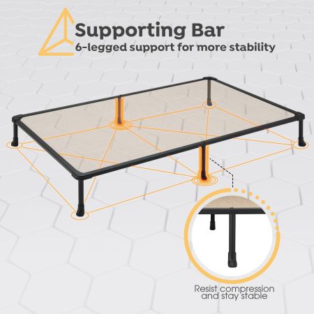 Veehoo Beige Chewproof Elevated Dog Bed-Black Metal Frame