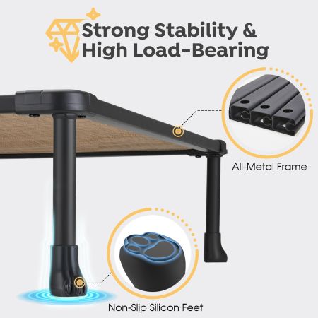 Veehoo Chewproof Elevated Dog Bed-Black Metal Frame Beige Elevated Beds image5