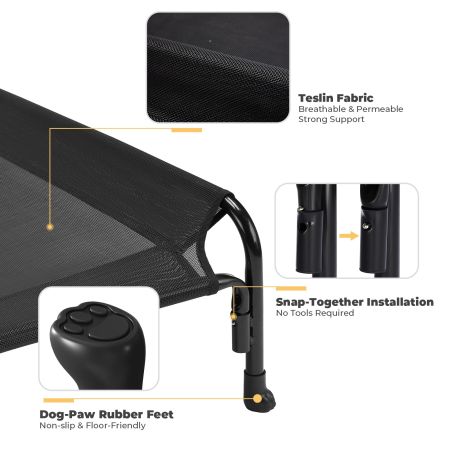 Veehoo Anti-falling Pet Bed with a Pillow Black Sales image3