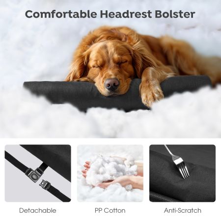 Veehoo Anti-falling Pet Bed with a Pillow Black Sales image5