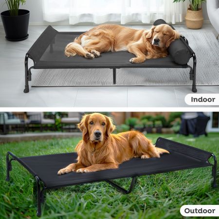 Veehoo Anti-falling Pet Bed with a Pillow Black Sales image7