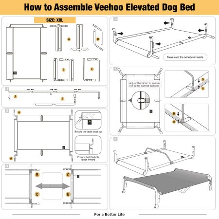 Veehoo Anti-falling Pet Bed with a Pillow Black Sales image9