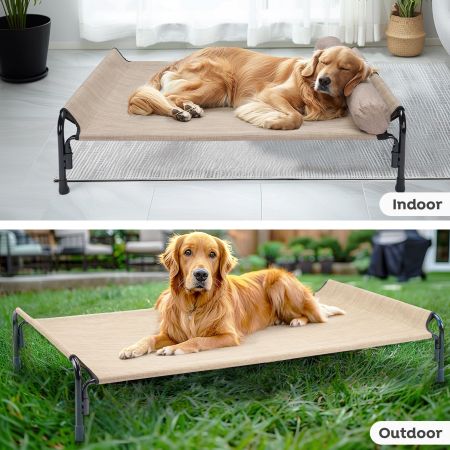 Veehoo Anti-falling Pet Bed with a Pillow Beige Sales image7