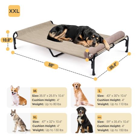 Veehoo Anti-falling Pet Bed with a Pillow Beige Sales image2 Veehoo Anti-falling Pet Bed with a Pillow Beige Sales image2
