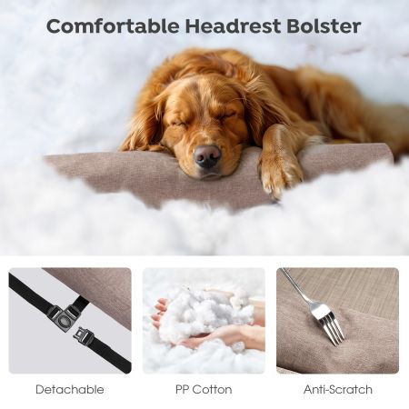 Veehoo Anti-falling Pet Bed with a Pillow Beige Sales image5 Veehoo Anti-falling Pet Bed with a Pillow Beige Sales image5